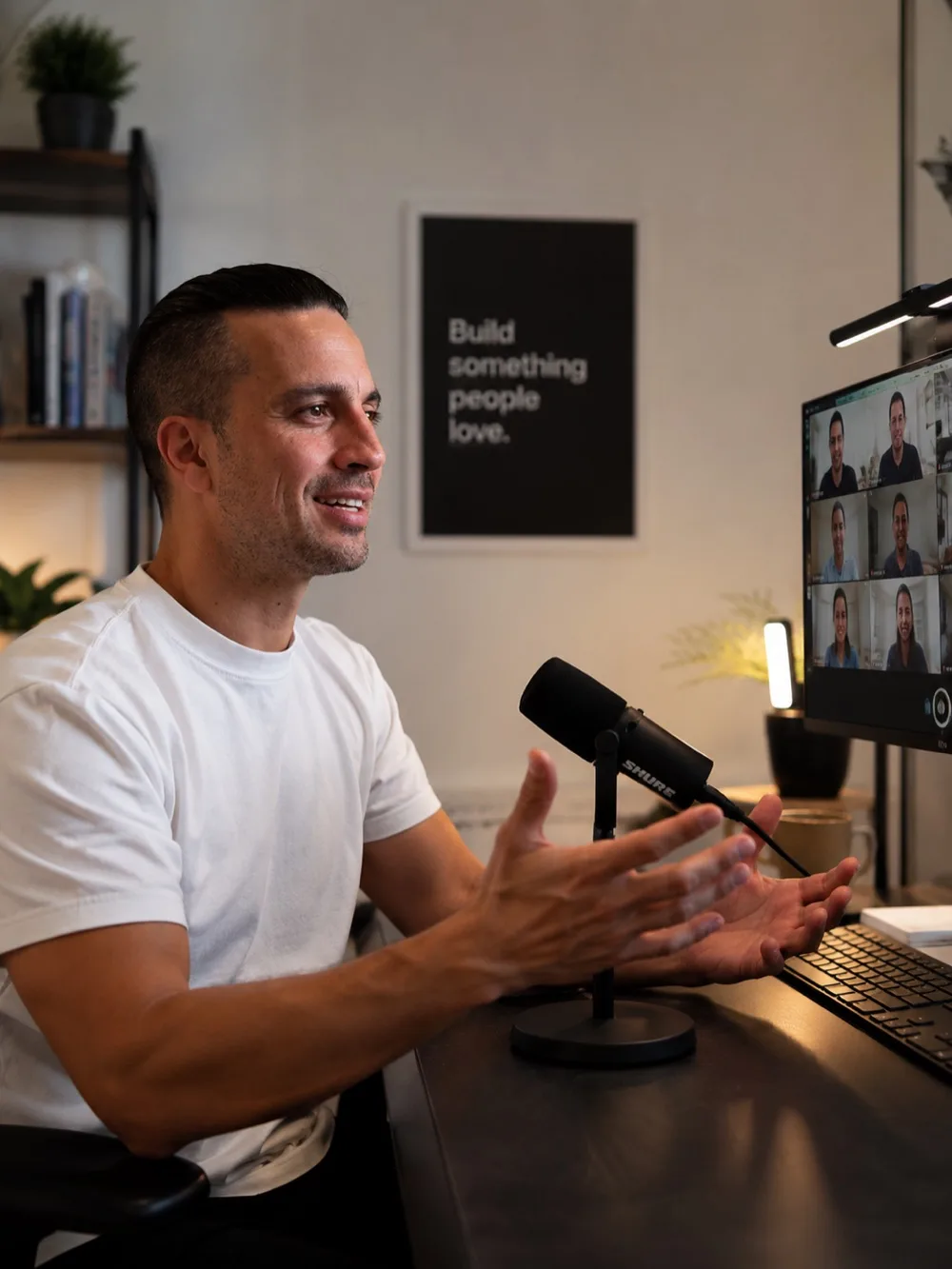 Nico Gorrono hosting a live AI search coaching call with members